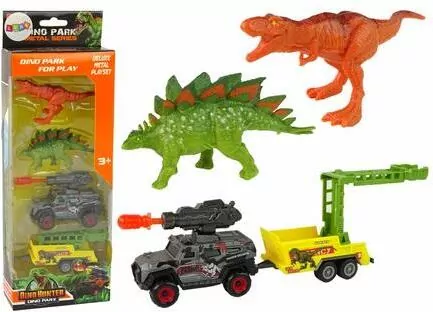 Zestaw dinozaury 2szt+ auto z rakietą+ przyczepa - tantis.pl
