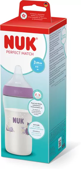 NUK. Perfect Match. Butelka z silikonowym smoczkiem. 260 ml. Hippo - tantis.pl
