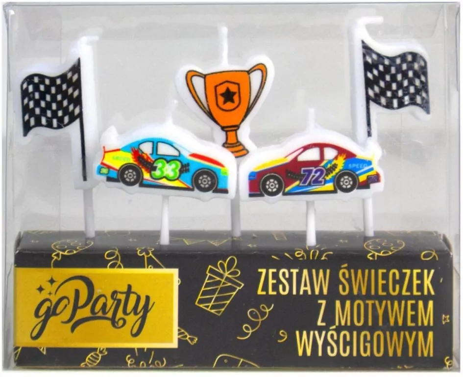 Zestaw świeczek urodzinowych Motyw wyścigowy - tantis.pl