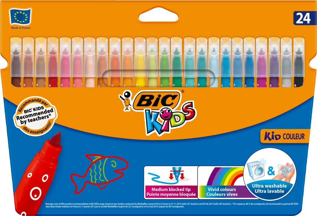 Flamastry Kids 24 kolory BIC - tantis.pl
