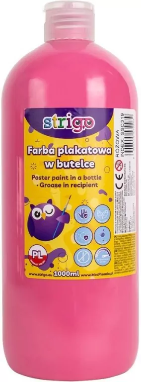 Farba plakatowa w butelce 1000ml. Różowa - tantis.pl
