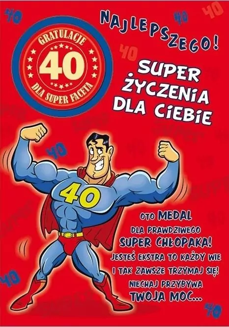 Karnet Party naklejany B6+koperta Urodziny 40 wz05 - tantis.pl