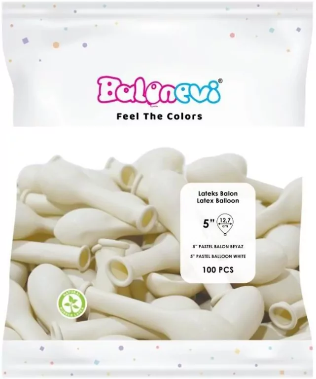 Balony lateksowe Pastel białe 12cm - tantis.pl