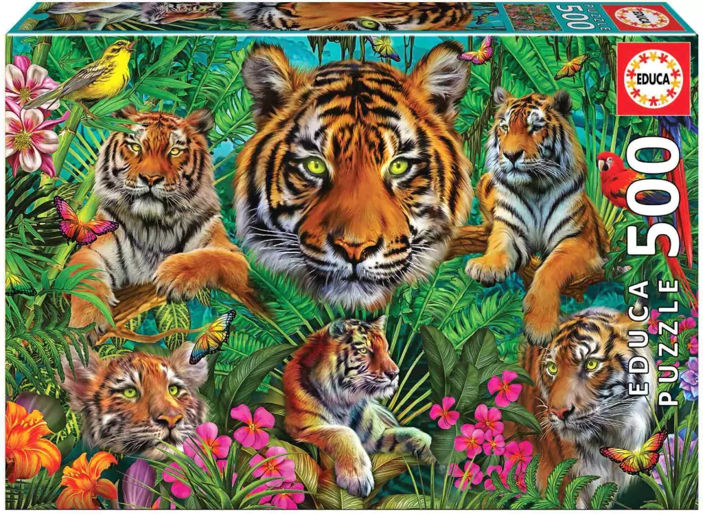 Puzzle 500 Tygrysy w dżungli 112783 - tantis.pl