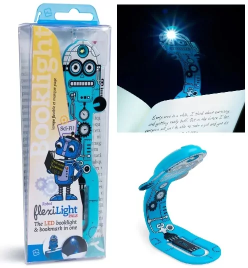 Lampka do książki. Flexilight Pals Robot Blue - tantis.pl