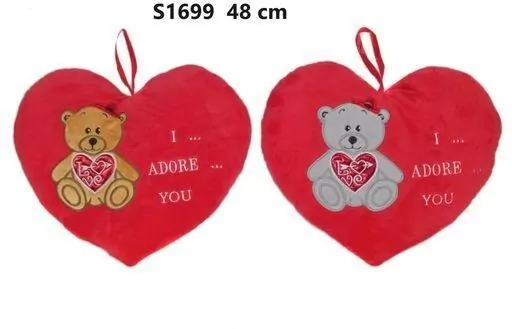Poduszka Serce miś 48cm MIX - tantis.pl
