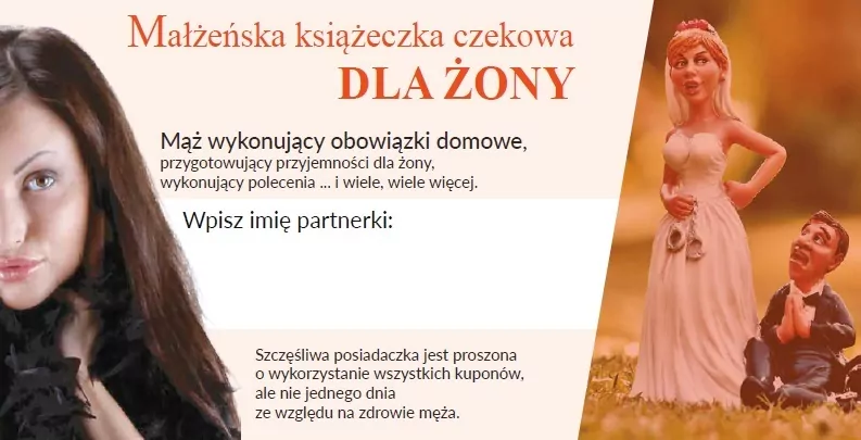 Książeczka czekowa dla Żony - tantis.pl