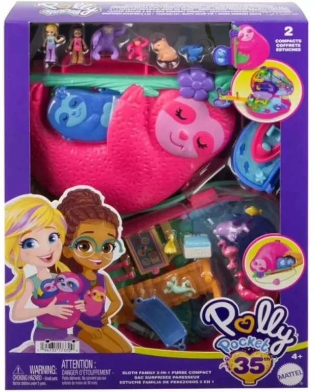 Polly Pocket. Kompaktowa torebka Rodzina leniwców - tantis.pl
