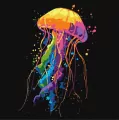 Malowanie po numerach - Barwna meduza 30x30cm - tantis.pl