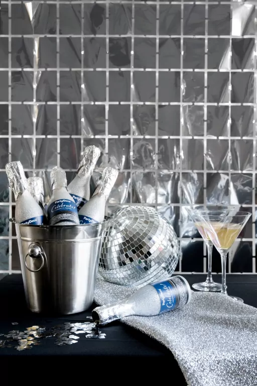 Tuba z konfetti Szampan srebrny 20.5cm - tantis.pl