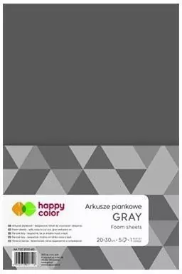 Arkusze piankowe Grey A4 5szt. HAPPY COLOR - tantis.pl