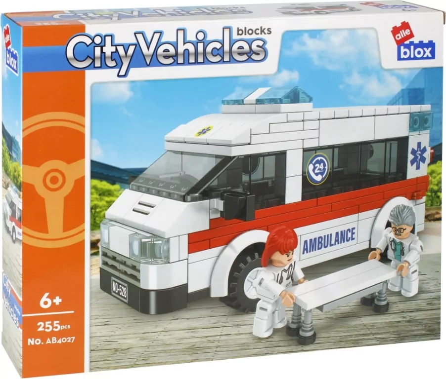 Klocki konstrukcyjne 255 elementów City Ambulans - tantis.pl