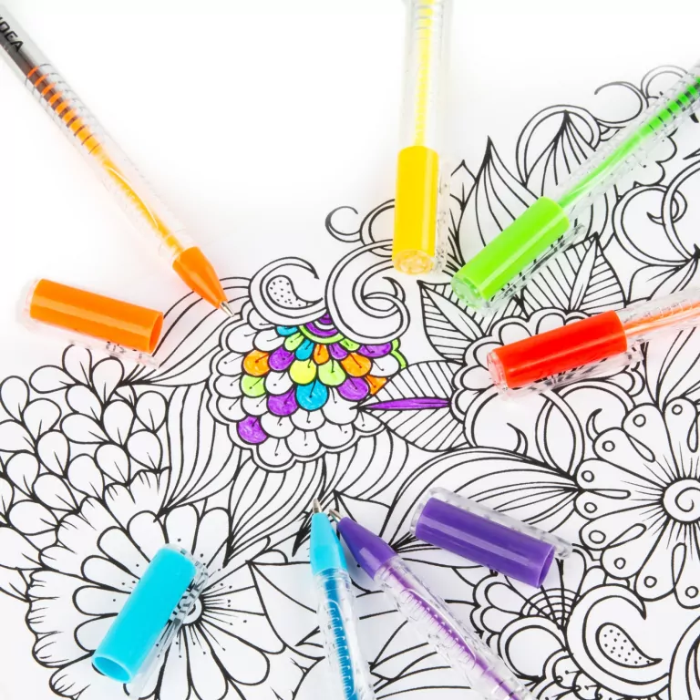 Długopisy żelowe fluo 6 kolorów KIDEA - tantis.pl