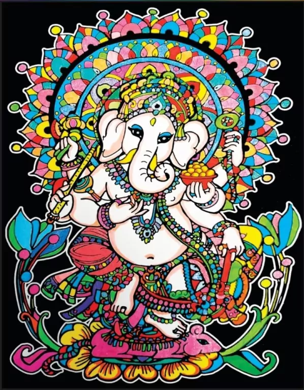 Kolorowanka welwetowa 47x35cm Ganesha - tantis.pl