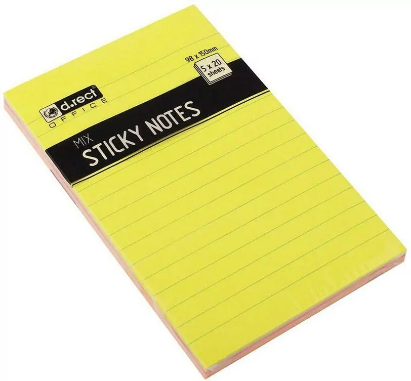 Notes samoprzylepny 98x150 mm neon w linie - tantis.pl