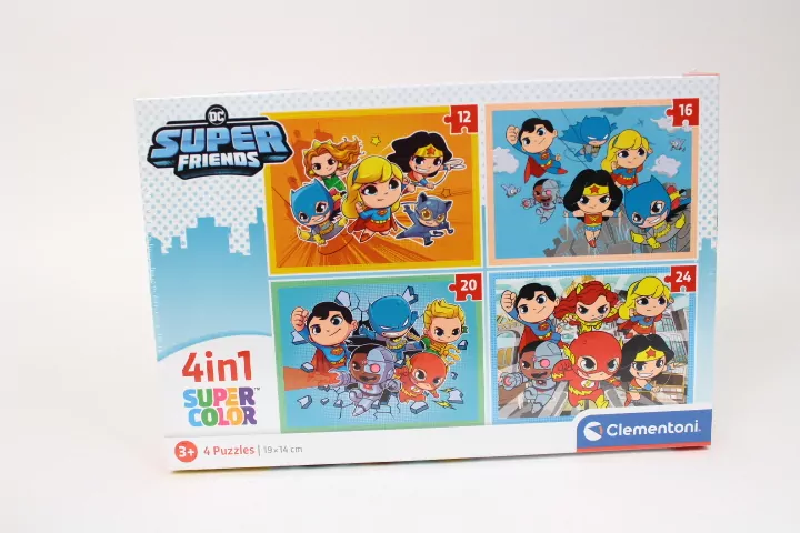 Clementoni. Puzzle 4w1. Super Kolor DC Superfriends - tantis.pl