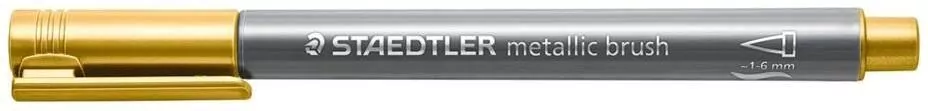 Flamaster pędzelkowy złoty (10szt) STAEDTLER - tantis.pl