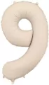 Balon foliowy cyfra 9 86cm jasny beż - tantis.pl