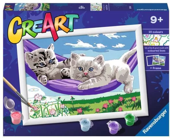 Malowanie po numerach. Kocięta w hamaku - tantis.pl