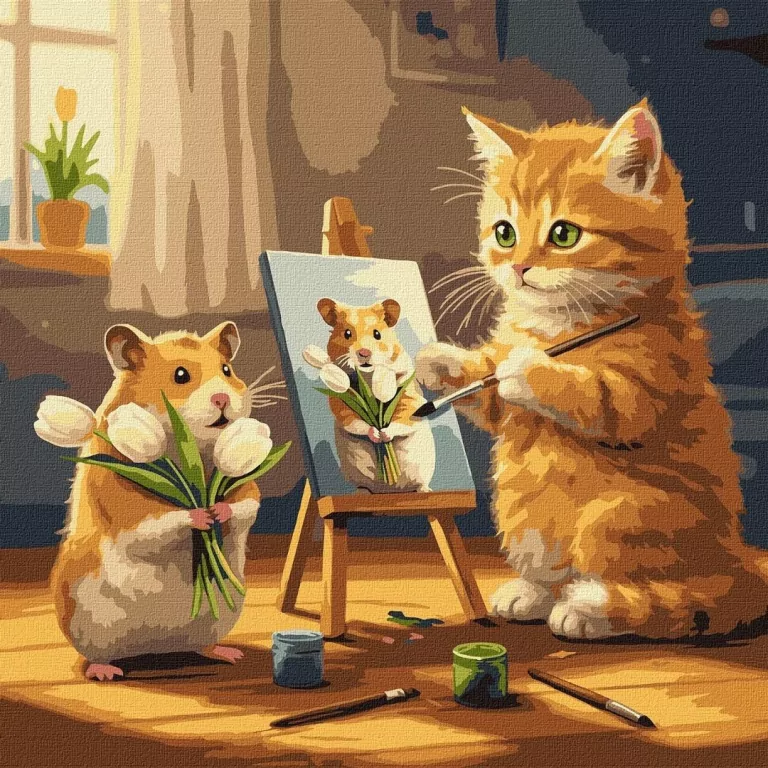 Malowanie po numerach - Keith jest artystą 40x40cm - tantis.pl