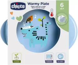Talerz podgrzewany 6m+ niebieski