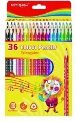 Kredki ołówkowe trójkątne 3mm 36 kolorów