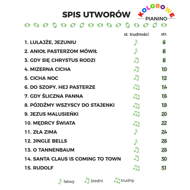 Kolorowe Pianino 4. Kolędy i piosenki świąteczne - tantis.pl