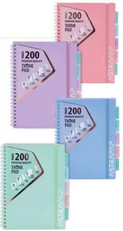 Kołozeszyt A4 PP 200k.kratka Pastel Line 1szt.mix - tantis.pl