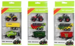 Traktor z dwoma przyczepami MIX