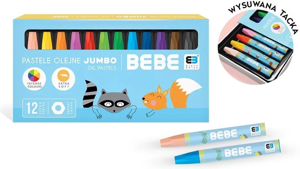 Pastele olejne 12 kolorów BB Kids niebieski - tantis.pl
