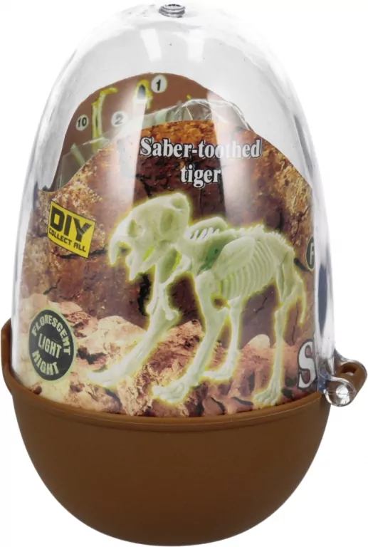 DINOZAUR SZKIELET FLUORESC W JAJKU 11CM MC 6/288 - tantis.pl