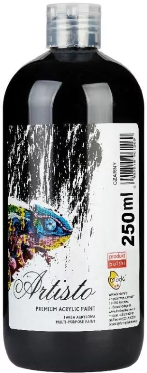 Farba akrylowa czarna 250ml - tantis.pl
