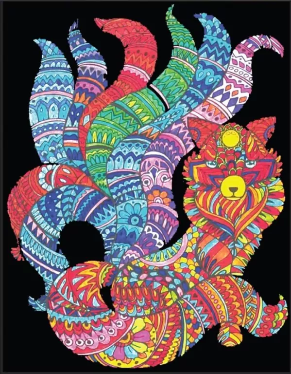 Kolorowanka welwetowa 47x35cm Kitsune Lis... - tantis.pl