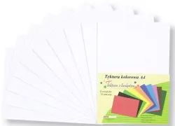 Tektura A4 gładka brokat biała