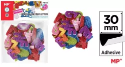 Naklejki z pianki literki brokat 30mm