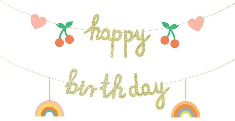 Baner papierowy Happy Birthday 100x18cm - tantis.pl
