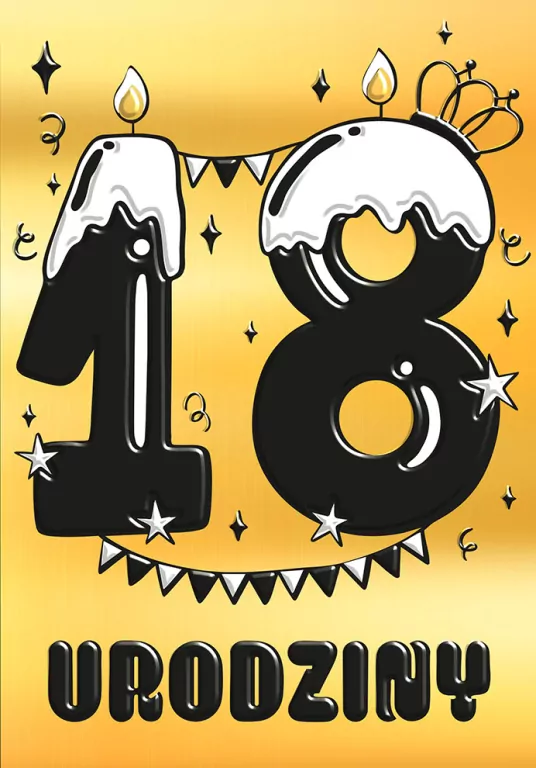 Karnet A5 Urodziny Osiemnastka - Lukrowa - tantis.pl