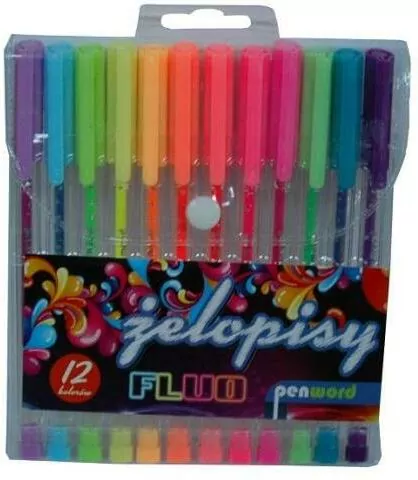 Żelopis fluo 12 kolorów - tantis.pl