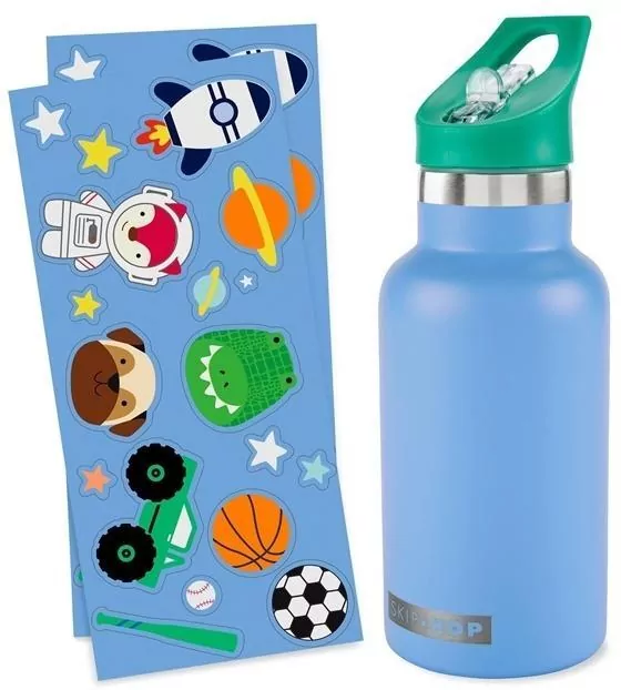 Butelka termiczna z naklejkami 380ml niebieska - tantis.pl