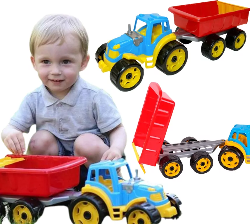 Traktor z przyczepą. Zabawka. Maksik - tantis.pl