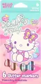 Flamastry brokatowe Hello Kitty pastel 6 kolorów - tantis.pl