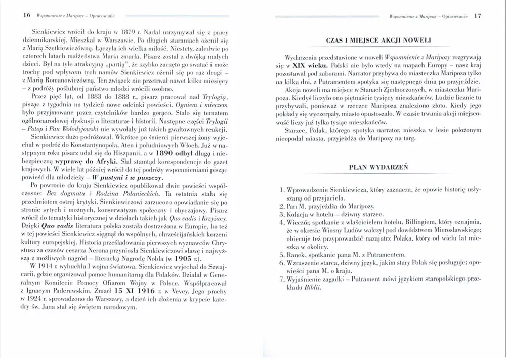 Wspomnienie z Maripozy z opracowaniem - tantis.pl