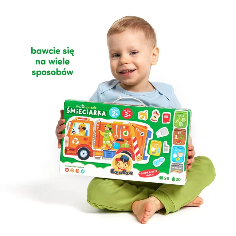 Moto puzzle Śmieciarka 2+, 3+ - tantis.pl