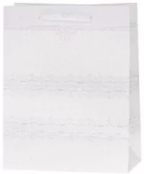 Torebka z brokatem 31x44x12cm biała ROZETTE. 1 sztuka