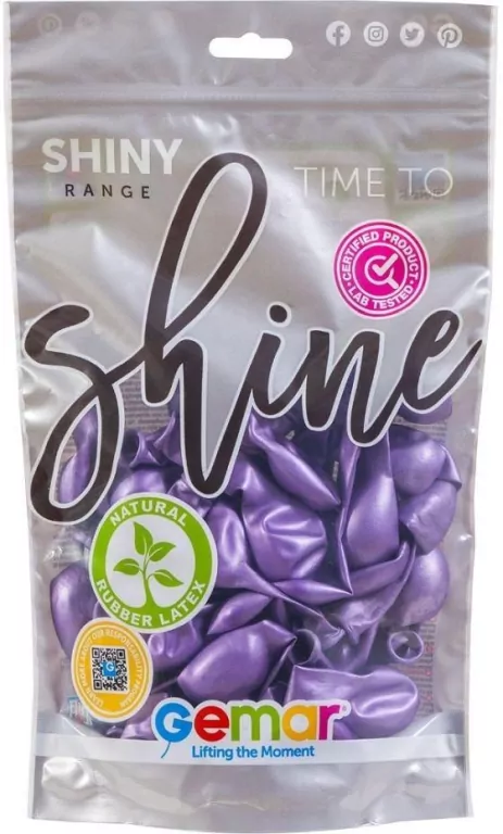 Balony shiny fioletowe 13cm - tantis.pl