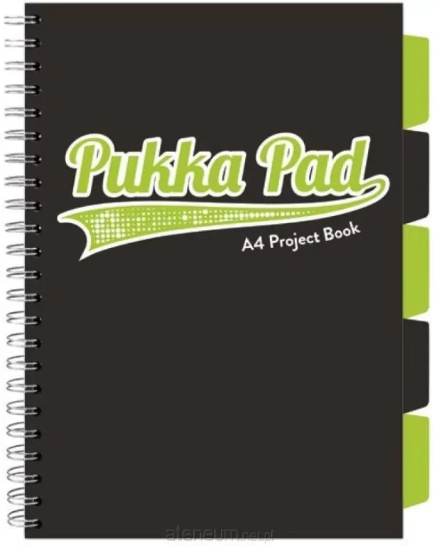 Kołozeszyt Pukka Pad A4 Project Book Black & Lime Green A4 czarny - tantis.pl