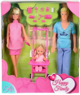 Lalka Steffi w ciąży z rodziną Kevin, bobas, Evi - tantis.pl