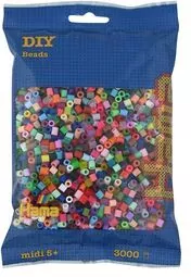 Hama Midi Koraliki w woreczku 3000 kolorowe - tantis.pl