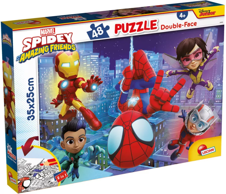 Lisciani. Puzzle 48 dwustronne. Spidey - tantis.pl