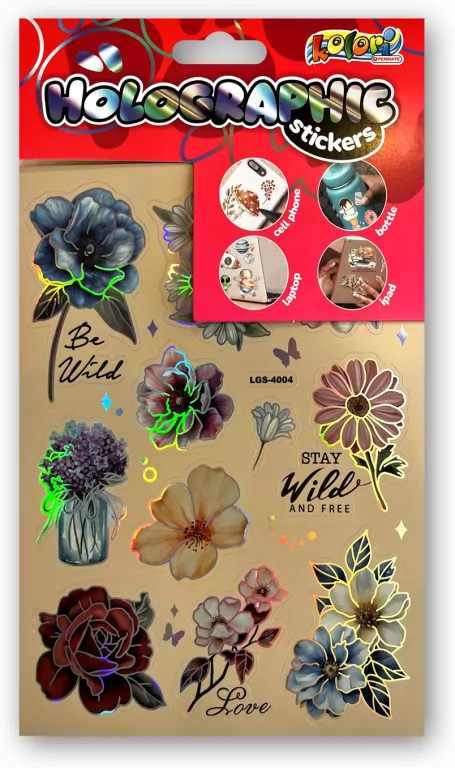 Naklejki holographic flowers PENMATE - tantis.pl